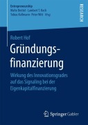 Cover-Bild zum Titel 'Gründungsfinanzierung' von 'Robert Hof'