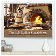Tierisch lustige Pizzabäcker (hochwertiger Premium Wandkalender 2025 DIN A2 quer), Kunstdruck in Hochglanz - Peter Rübsamen