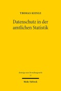Cover-Bild zum Titel 'Datenschutz in der amtlichen Statistik' von 'Thomas Kienle'