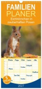 Cover-Bild zum Titel 'Familienplaner 2027 - Eichhörnchen in zauberhaften Posen mit 5 Spalten (Wandkalender, 21 x 45 cm) CALVENDO' von 'Tine Meier'