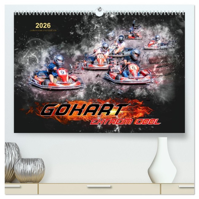 GoKart - extrem cool (hochwertiger Premium Wandkalender 2026 DIN A2 quer), Kunstdruck in Hochglanz - Peter Roder