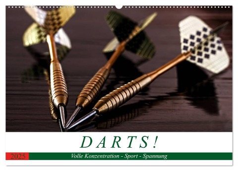 Darts. Konzentration - Sport - Spannung (Wandkalender 2025 DIN A2 quer), CALVENDO Monatskalender - Boris Robert