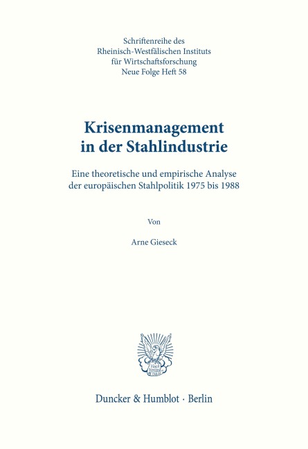 Krisenmanagement in der Stahlindustrie. - Arne Gieseck
