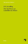 Cover-Bild zum Titel 'Über das Wesen der menschlichen Freiheit' von 'Friedrich Wilhelm Joseph von Schelling'