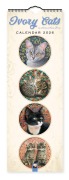 Cover-Bild zum Titel 'Ivory Cats - Gemalte Katzen - Slimline-Kalender 2026 - Original Flame Tree Publishing-Kalender Slimeline [Mehrsprachig] [Kalender]' von 'Anne Lesley'