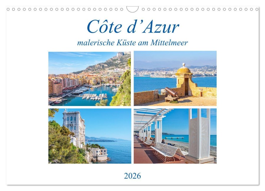 Côte d'Azur - malerische Küste am Mittelmeer (Wandkalender 2026 DIN A3 quer), CALVENDO Monatskalender - Nina Schwarze