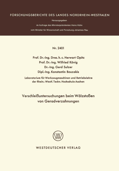 Verschleißuntersuchungen beim Wälzstoßen von Geradverzahnungen - 