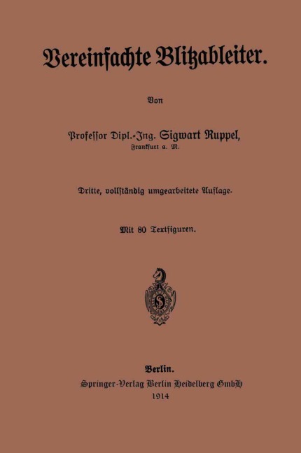 Vereinfachte Blitzableiter - Sigwart Ruppel