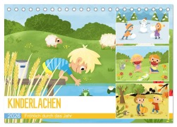 KINDERLACHEN - Fröhlich durch das Jahr - Ein Kinderkalender (Tischkalender 2026 DIN A5 quer), CALVENDO Monatskalender - Katelein Katelein