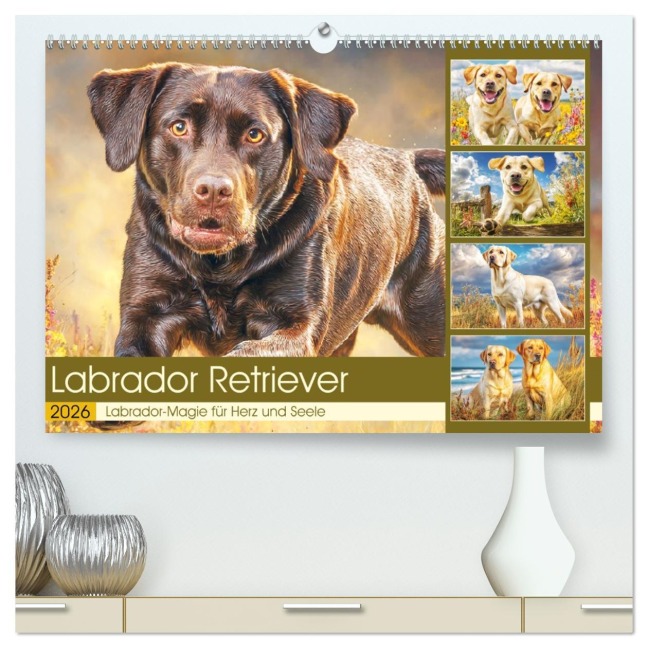 Labrador Retriever. Labrador-Magie für Herz und Seele (hochwertiger Premium Wandkalender 2026 DIN A2 quer), Kunstdruck in Hochglanz - Rose Hurley