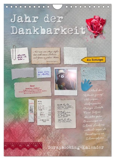 Jahr der Dankbarkeit ¿ Scrapbooking-Kalender (Wandkalender 2025 DIN A4 hoch), CALVENDO Monatskalender - Ulrike Gruch