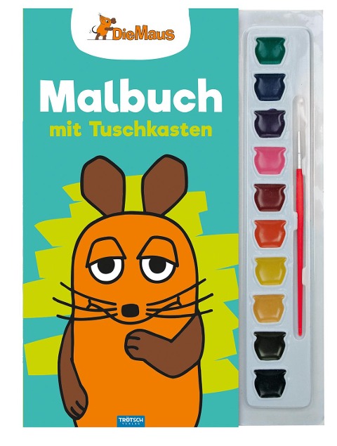 Trötsch Die Maus Malbuch mit Tuschkasten und Pinsel - 