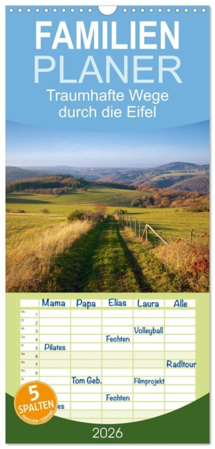 Familienplaner 2026 - Traumhafte Wege durch die Eifel mit 5 Spalten (Wandkalender, 21 x 45 cm) CALVENDO - Ralf Mooß