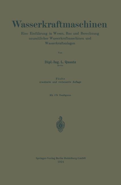 Wasserkraftmaschinen - Ludwig Quantz