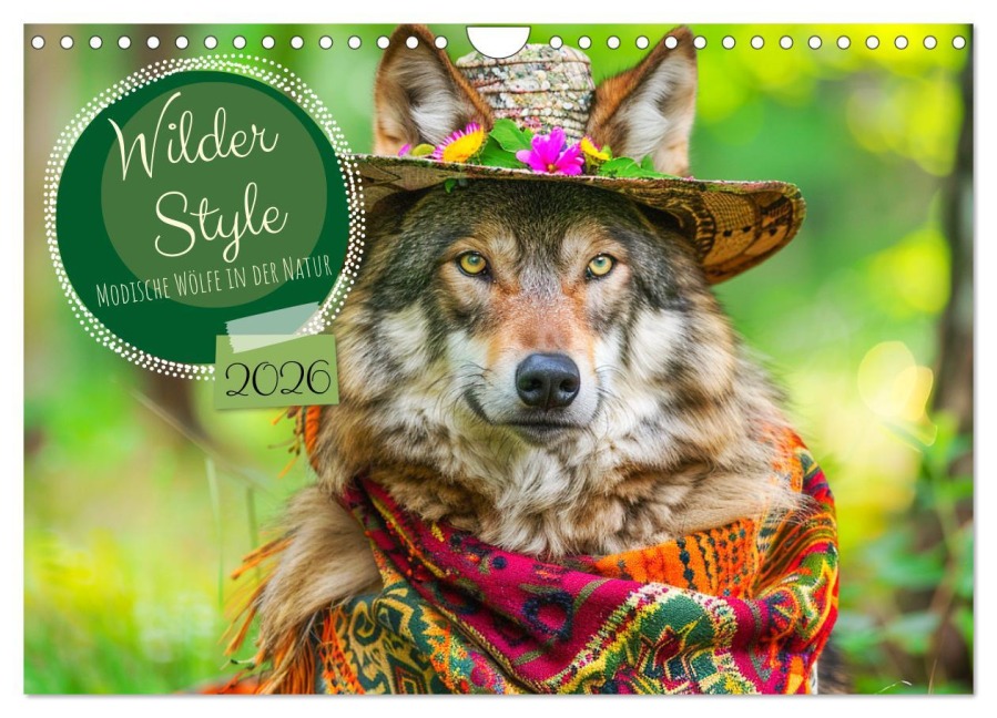Wilder Style. Modische Wölfe in der Natur (Wandkalender 2026 DIN A4 quer), CALVENDO Monatskalender - Rose Hurley