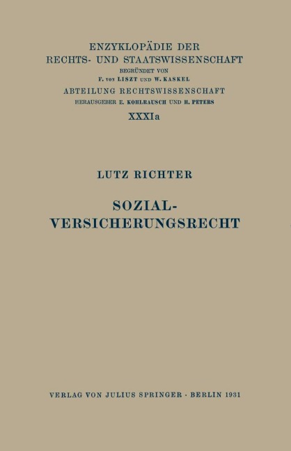 Sozialversicherungsrecht - Lutz Richter