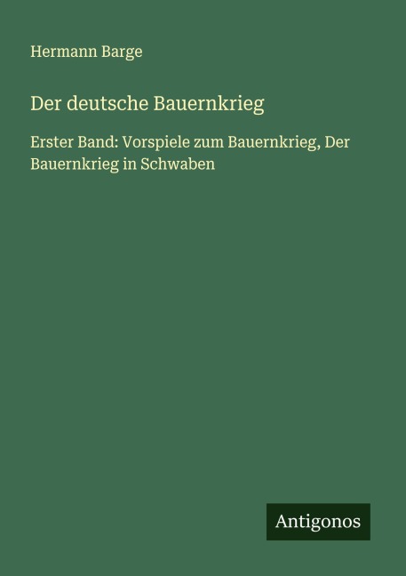 Der deutsche Bauernkrieg - Hermann Barge