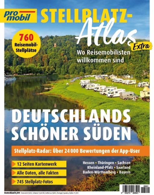 promobil Stellplatz-Atlas 01/2026 Deutschlands schöner Süden - 