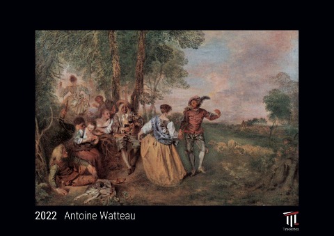 Antoine Watteau 2022 - Black Edition - Timokrates Kalender, Wandkalender, Bildkalender - DIN A4 (ca. 30 x 21 cm) - 