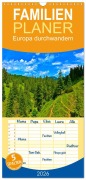 Familienplaner 2026 - Europa durchwandern mit 5 Spalten (Wandkalender, 21 x 45 cm) CALVENDO - Lost Plastron Pictures