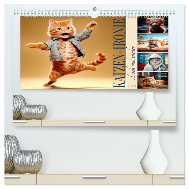 KATZEN-IRONIE Lach mal wieder (hochwertiger Premium Wandkalender 2026 DIN A2 quer), Kunstdruck in Hochglanz - Melanie Viola