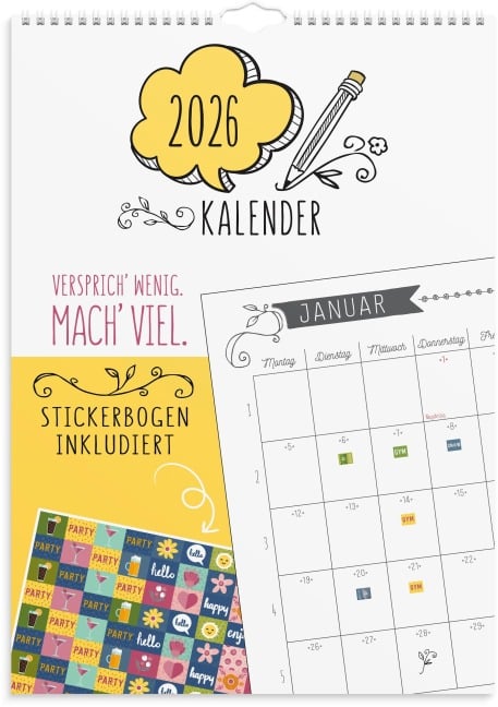 Burde Doodle Wandkalender 2026 - 