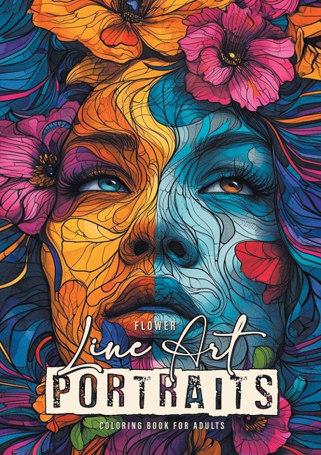 Flower Line Art Portraits Coloring Book for Adults - Monsoon Publishing