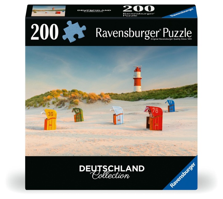 Erwachsenenpuzzle 200 Teile - Leuchtturm hinter der Düne auf Borkum - 