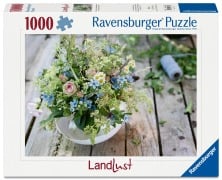 Cover-Bild zum Titel 'Erwachsenenpuzzle 1000 Teile - Sommerlicher Wiesenstrauß mit Himmelblauem Südstern' von ''