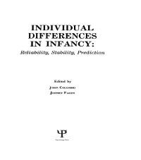 individual Differences in infancy - 