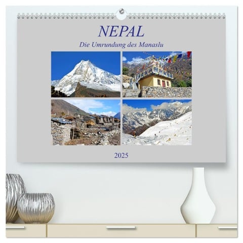 NEPAL, die Umrundung des Manaslu (hochwertiger Premium Wandkalender 2025 DIN A2 quer), Kunstdruck in Hochglanz - Ulrich Senff