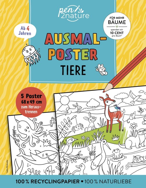 Ausmalposter Tiere - Pen2nature
