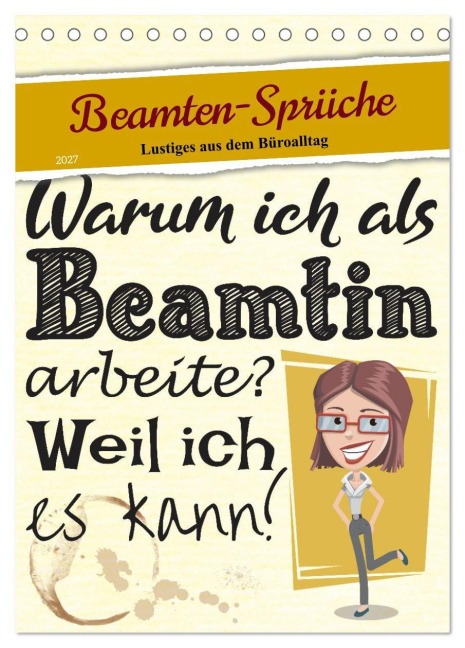 Beamten-Sprüche (Tischkalender 2027 DIN A5 hoch), CALVENDO Monatskalender - Sabine Löwer