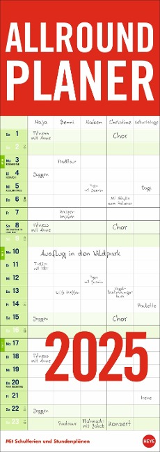 Allround-Familienplaner Vertical Kalender 2025 - 