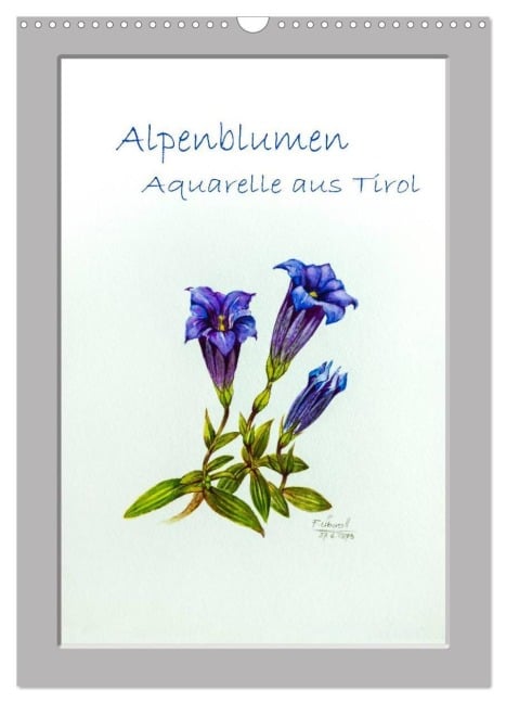 Alpenblumen Aquarelle aus Tirol (Wandkalender 2026 DIN A3 hoch), CALVENDO Monatskalender - Peter Überall