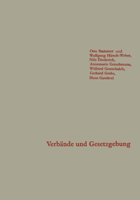 Verbände und Gesetzgebung - Stammer Otto