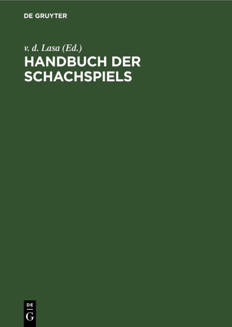 Handbuch der Schachspiels - 