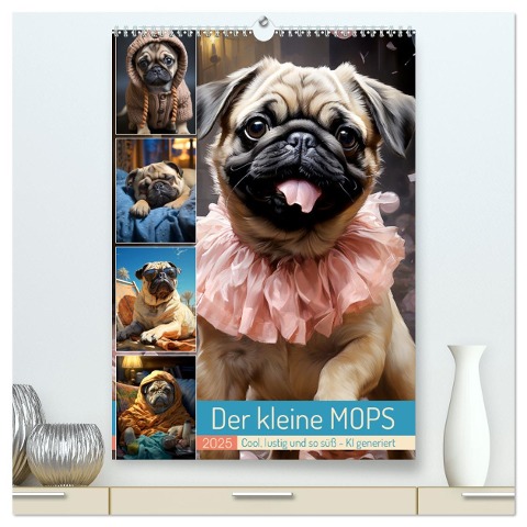 Der kleine Mops (hochwertiger Premium Wandkalender 2025 DIN A2 hoch), Kunstdruck in Hochglanz - Cathrin Illgen