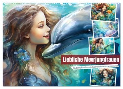 Cover-Bild zum Titel 'Liebliche Meerjungfrauen (Wandkalender 2026 DIN A2 quer), CALVENDO Monatskalender' von 'Sabine Löwer'