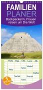 Cover-Bild zum Titel 'Familienplaner 2027 - Backpackerin, Frauen reisen um Die Welt mit 5 Spalten (Wandkalender, 21 x 45 cm) CALVENDO' von 'Johannes Jansen Luisa Rüter'