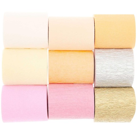 Kreppbänder, Blüten Mix, FSC MIX, 9 Stk, 5,5 cm x 10 m - 
