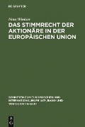 Cover-Bild zum Titel 'Das Stimmrecht der Aktionäre in der Europäischen Union' von 'Nina Winkler'