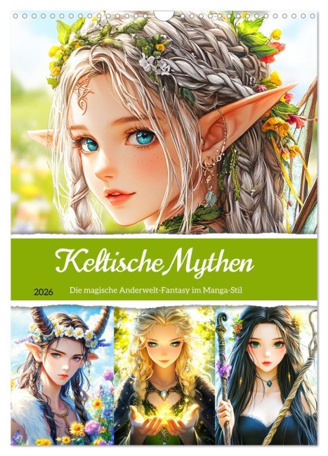 Keltische Mythen. Die magische Anderwelt-Fantasy im Manga-Stil (Wandkalender 2026 DIN A3 hoch), CALVENDO Monatskalender - Rose Hurley