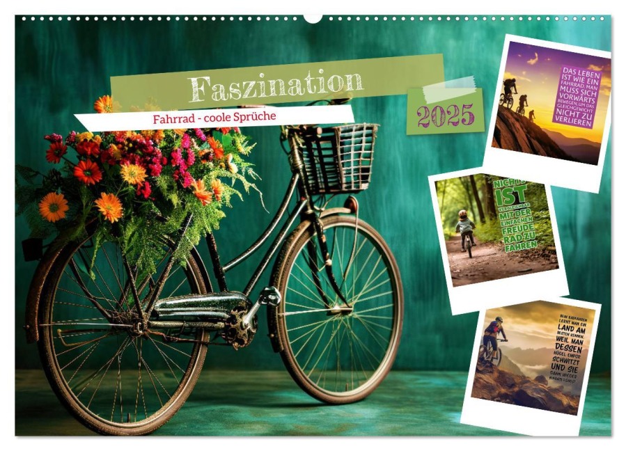 Faszination Fahrrad - coole Sprüche (Wandkalender 2025 DIN A2 quer), CALVENDO Monatskalender - Susan Michel