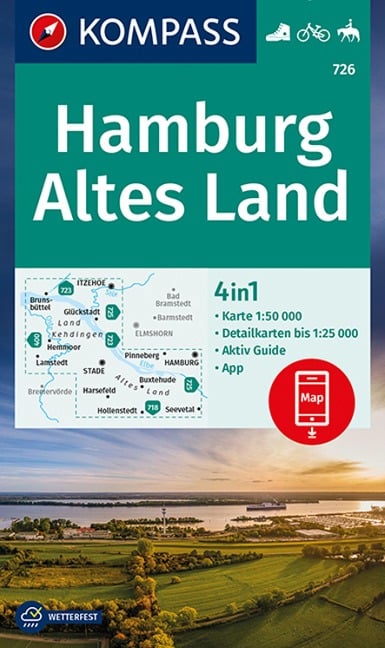 KOMPASS Wanderkarte 726 Hamburg, Altes Land 1:50.000 - 