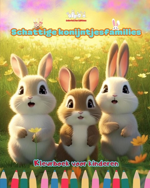 Schattige konijntjesfamilies - Kleurboek voor kinderen - Creatieve scènes van leuke en speelse konijnenfamilies - Colorful Fun Editions