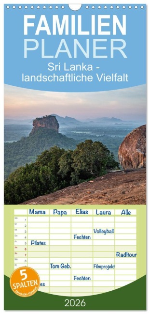 Familienplaner 2026 - Sri Lanka - landschaftliche Vielfalt mit 5 Spalten (Wandkalender, 21 x 45 cm) CALVENDO - Frank Brehm