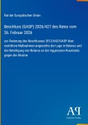 Cover-Bild zum Titel 'Beschluss (GASP) 2026/427 des Rates vom 26. Februar 2026' von 'Rat der Europäischen Union'
