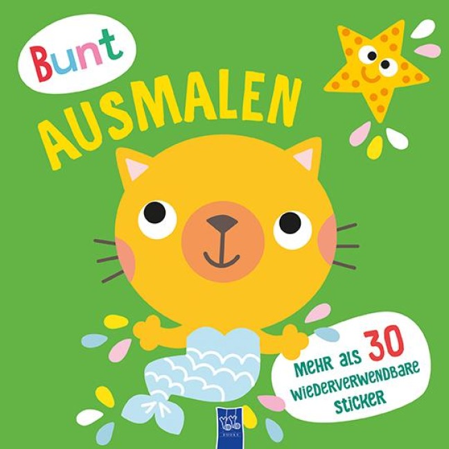 Bunt ausmalen (Cover grün / Meerkatze) - 