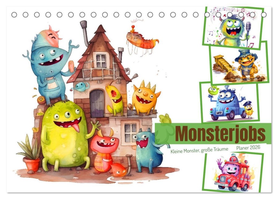 Monsterjobs - Kleine Monster, große Träume (Tischkalender 2026 DIN A5 quer), CALVENDO Monatskalender - Anja Frost